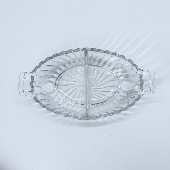 Vintage Colony by Fostoria Clear Crystal 9” Divided Oval Relish Dish - Picture 2 of 7